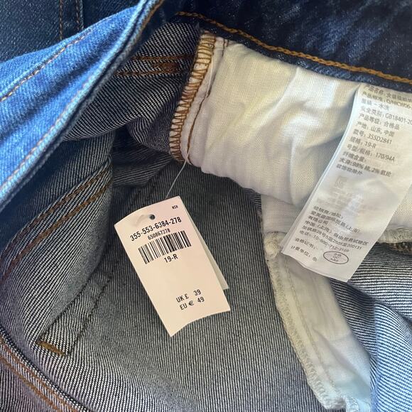 NWT! Hollister Dark Wash Low-Rise Dad Jean Outer Ankle Slit Size 19R W34 L31 - Picture 4 of 12